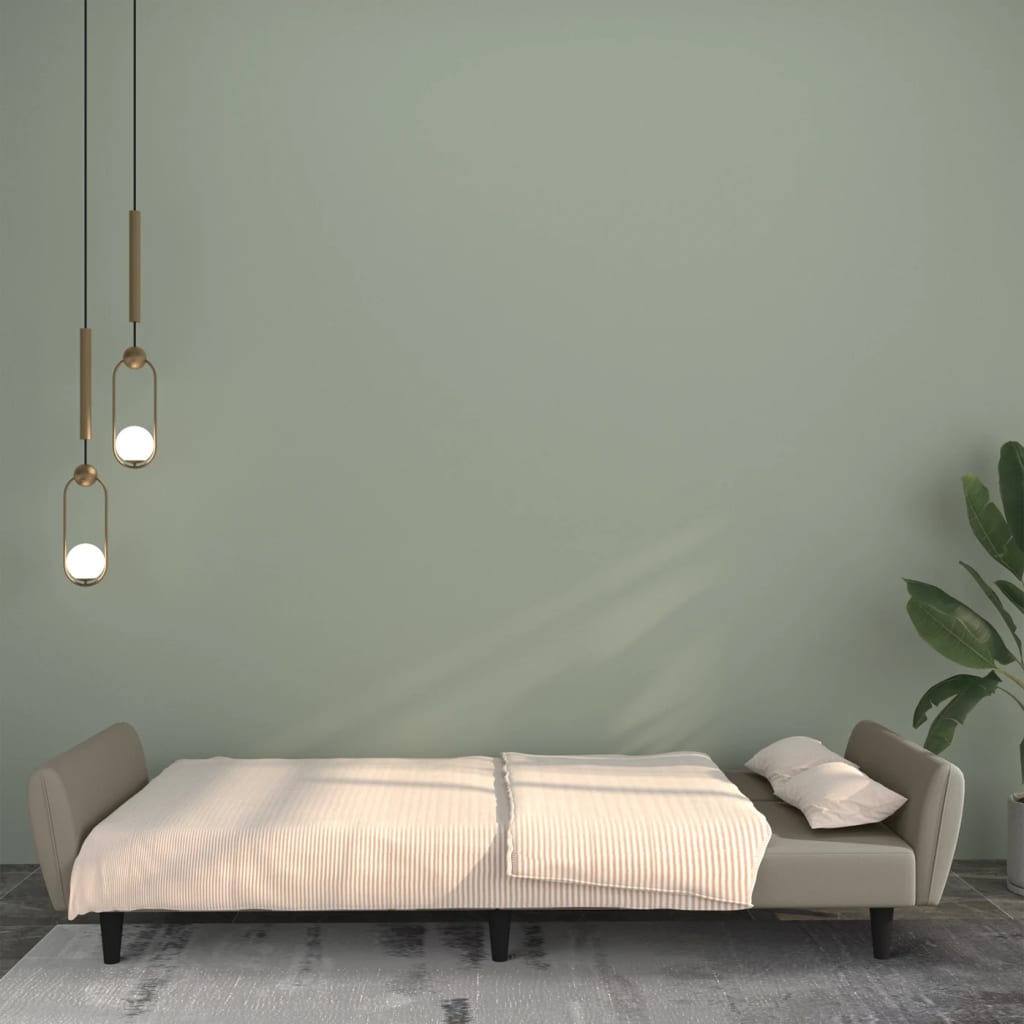 vidaXL kétszemélyes világosszürke bársony kanapéágy