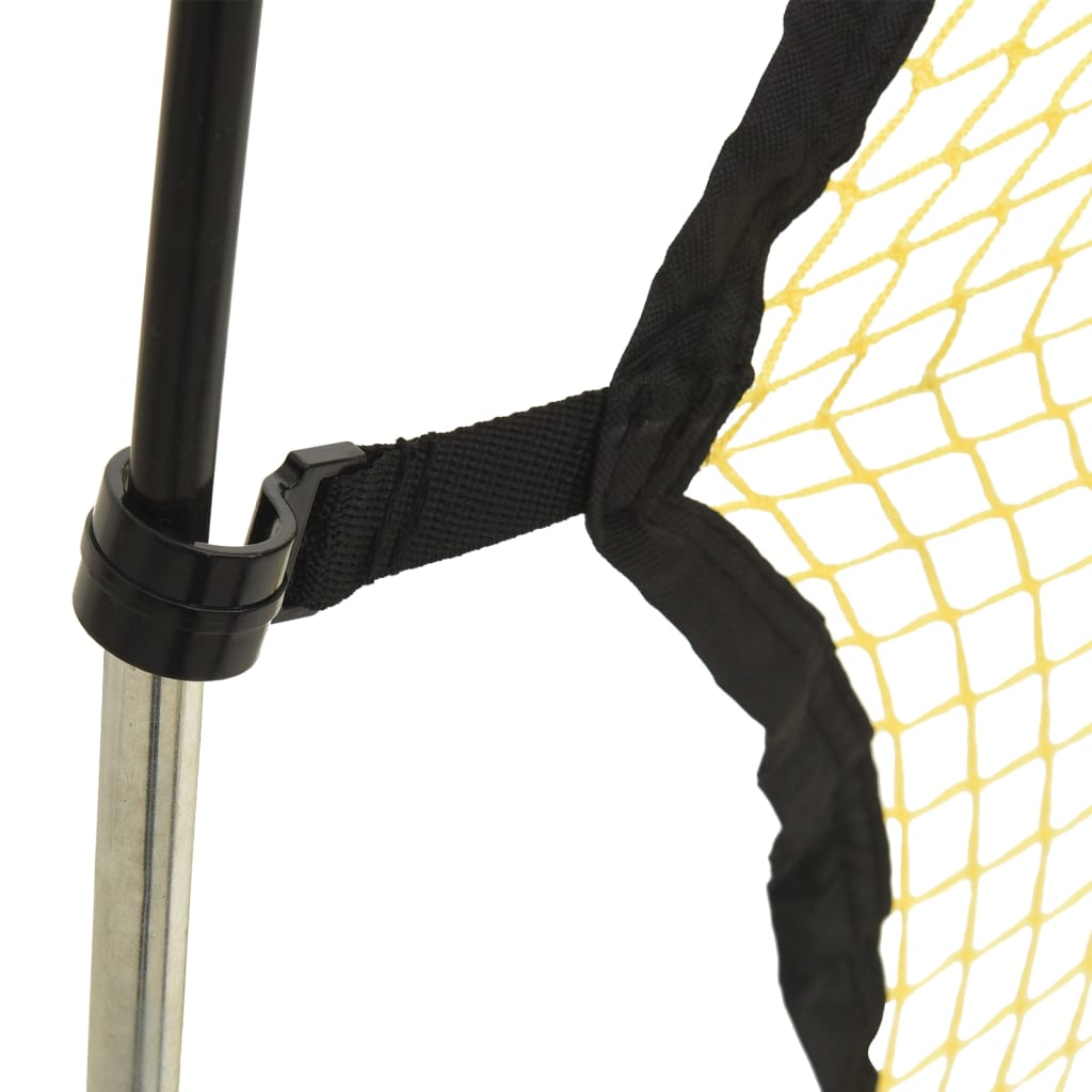 vidaXL fekete és sárga poliészter foci-visszapattanó háló 183x85x120cm