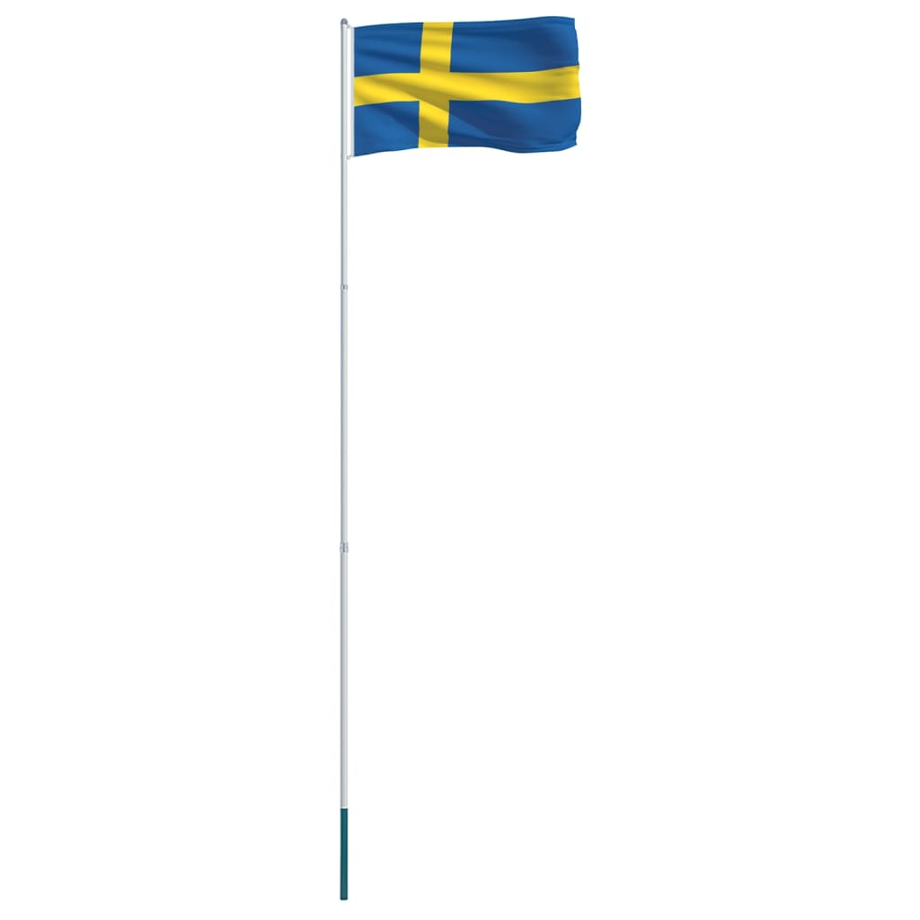 vidaXL svéd zászló alumíniumrúddal 4 m