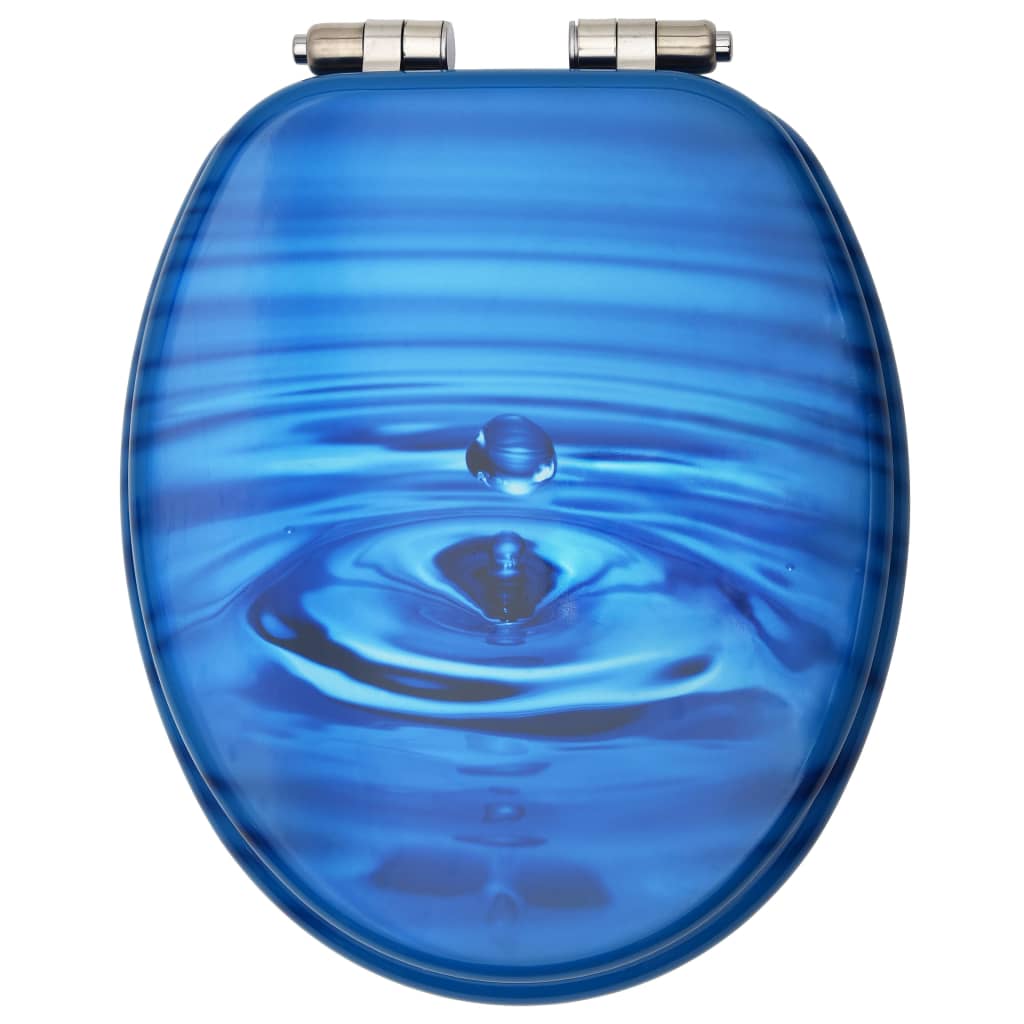 vidaXL 2 db kék vízcseppmintás MDF WC-ülőke finoman záródó fedéllel