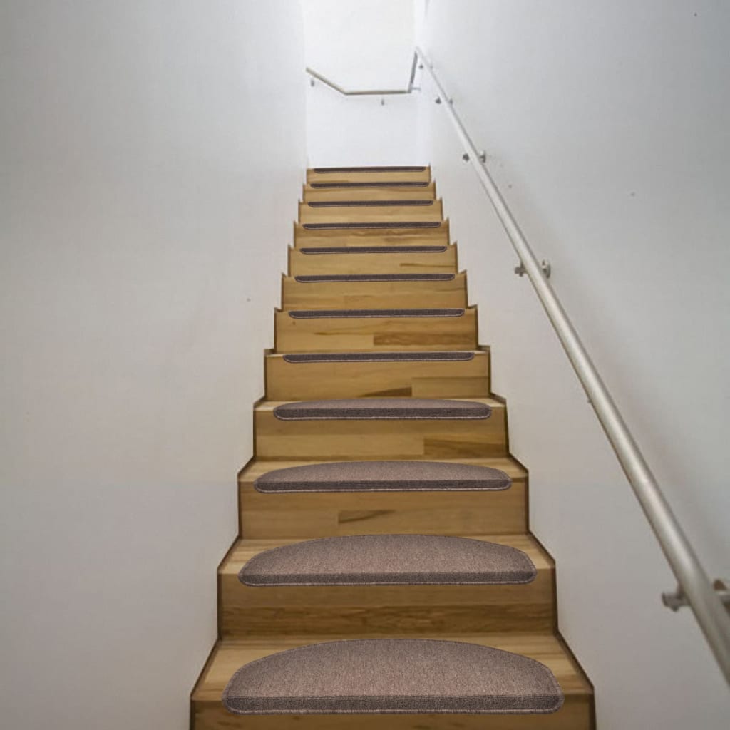 Lépcső szőnyeg 64,5 x 25,5 cm 15 darab barna