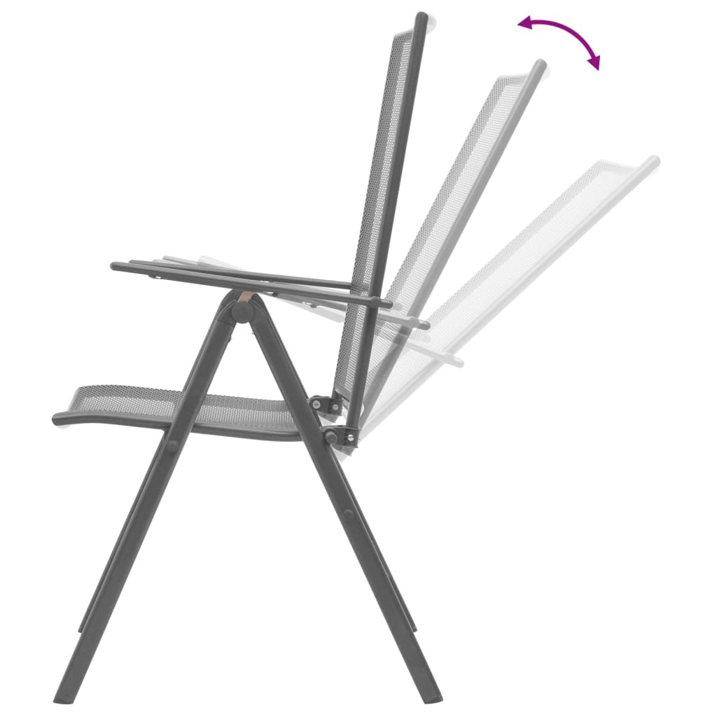 vidaXL 3 részes antracit acél bisztrószett összecsukható székekkel