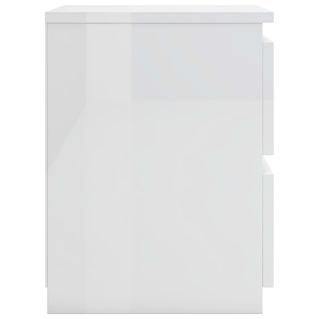 vidaXL magasfényű fehér forgácslap éjjeliszekrény 30 x 30 x 40 cm