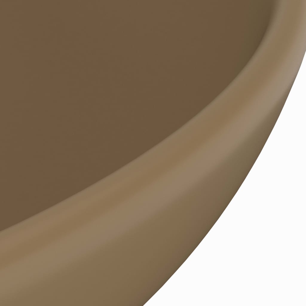 vidaXL kerek matt krémszínű kerámia luxus mosdókagyló 32,5 x 14 cm