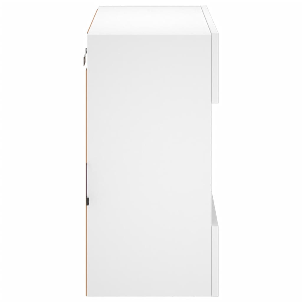 vidaXL fehér falra szerelhető TV-szekrény LED-lámpákkal 58,5x30x60,5cm