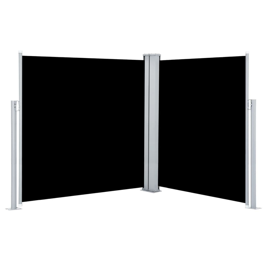vidaXL fekete behúzható oldalsó napellenző 140 x 600 cm