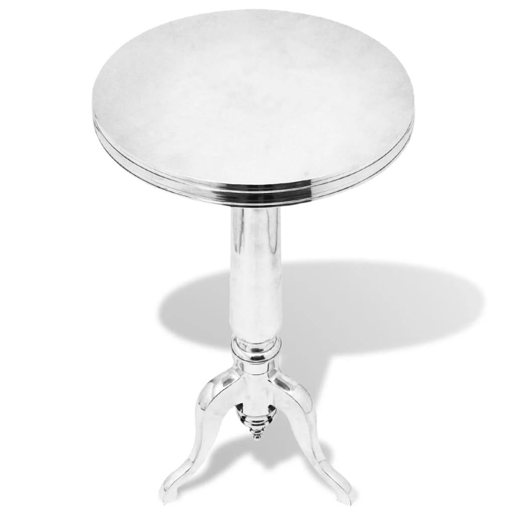 vidaXL ezüst alumínium kerek kisasztal