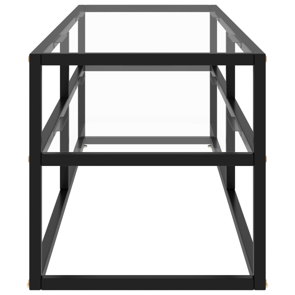 vidaXL fekete TV-szekrény edzett üveggel 120 x 40 x 40 cm