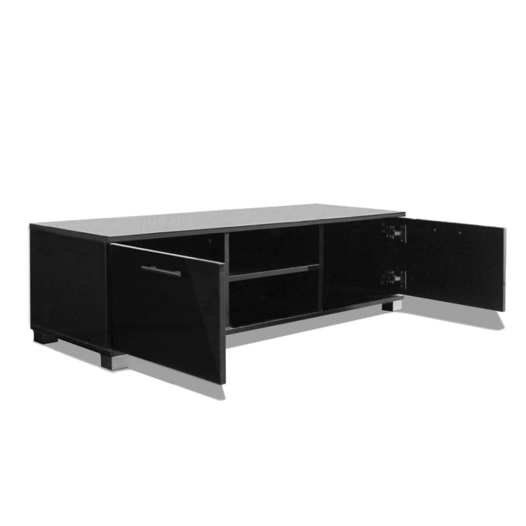 vidaXL magasfényű fekete TV-szekrény 120 x 40,5 x 35 cm