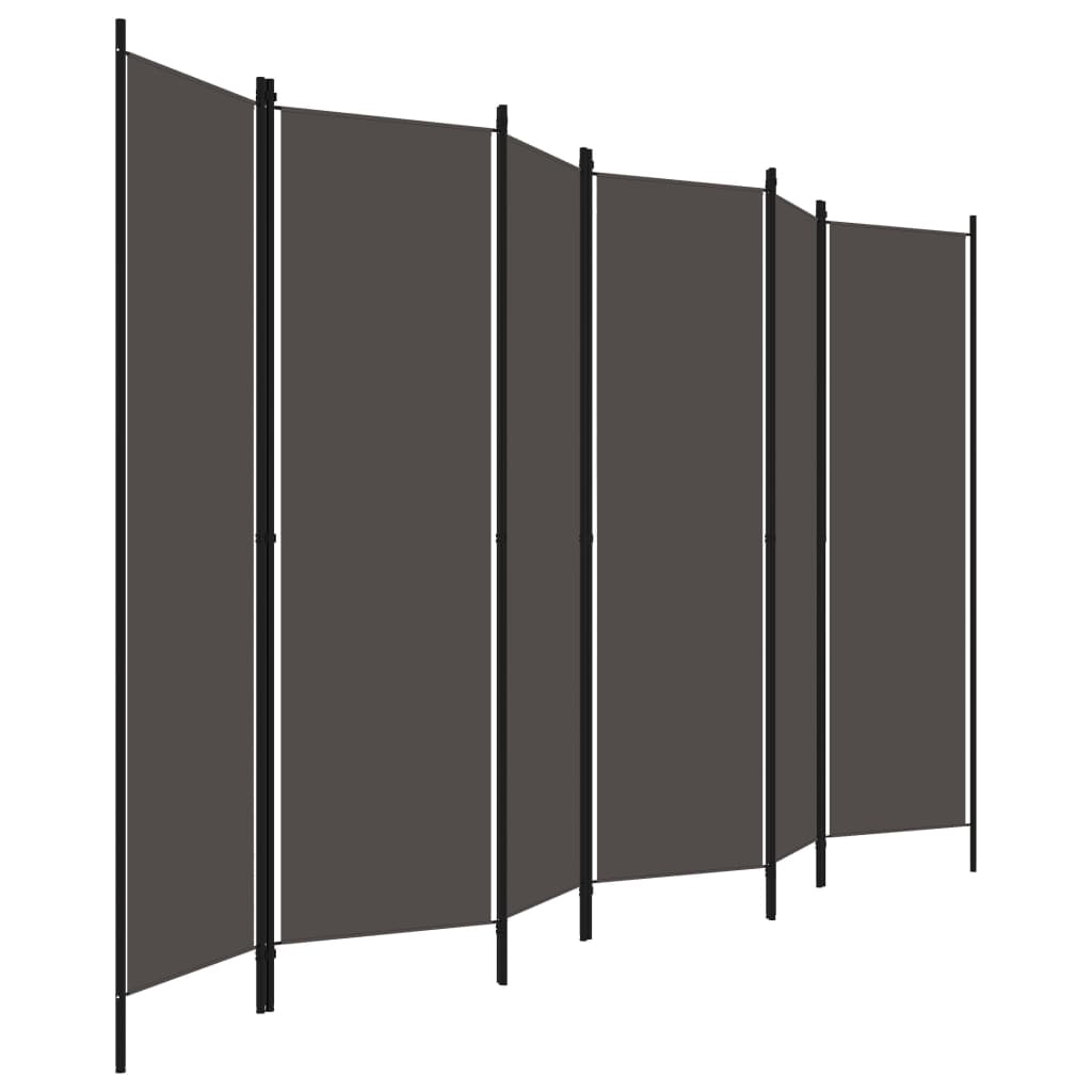 vidaXL antracitszürke 6 paneles paraván 300 x 180 cm