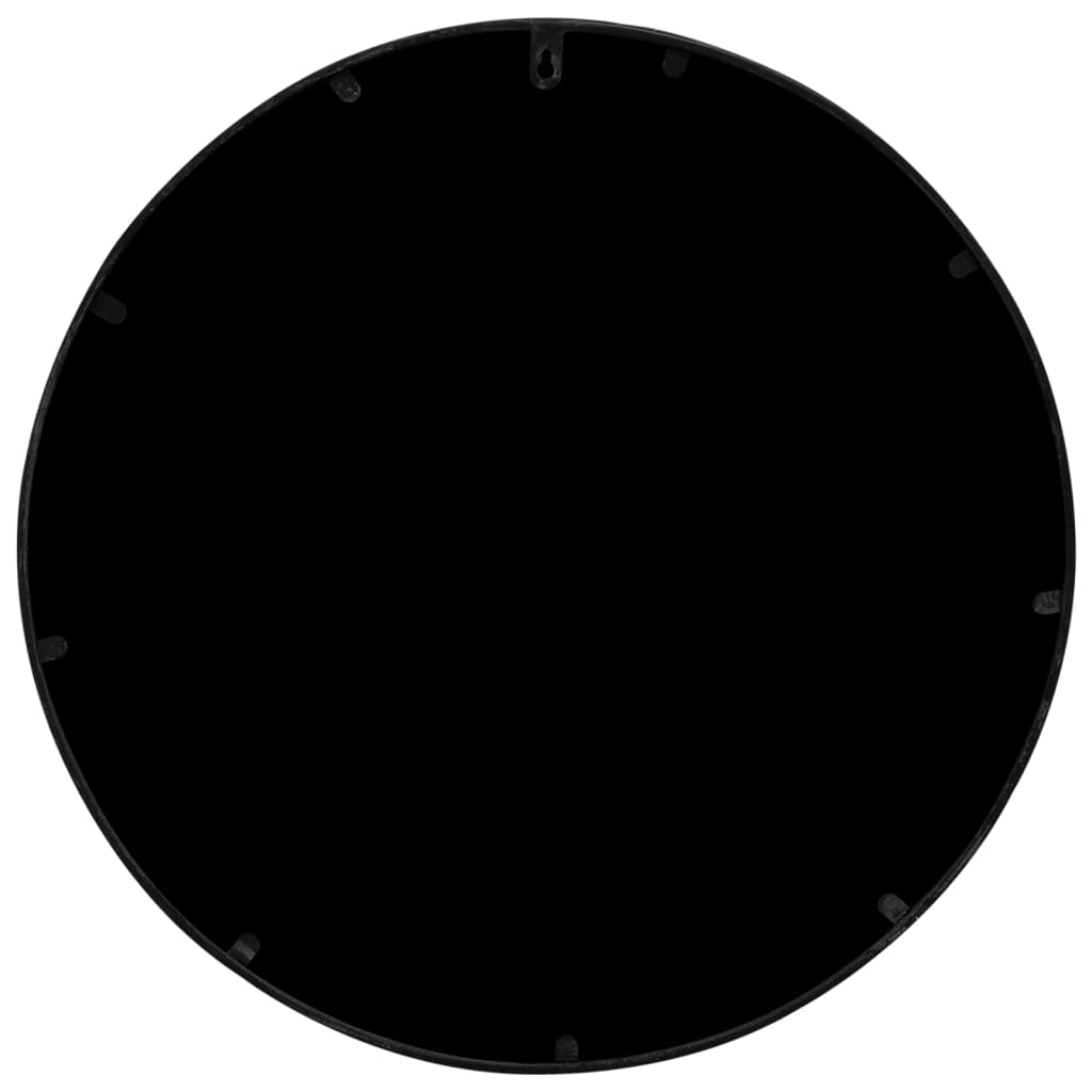 vidaXL fekete kerek vas kerti tükör kültéri használatra 60 x 3 cm