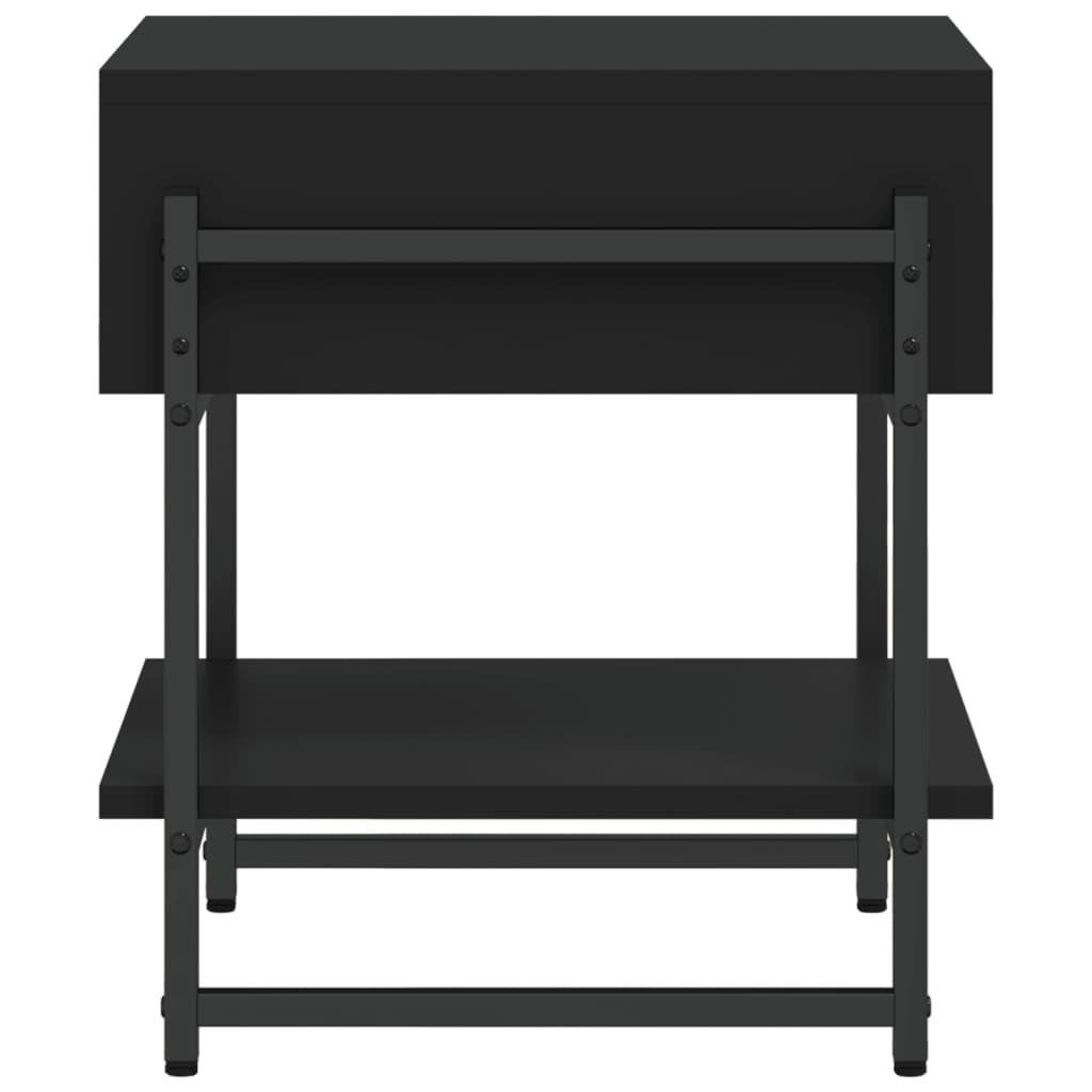 vidaXL fekete szerelt fa dohányzóasztal 40x40x45 cm