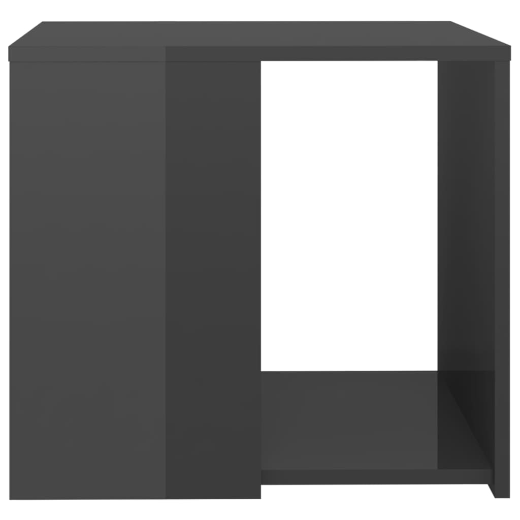 vidaXL magasfényű szürke forgácslap kisasztal 50 x 50 x 45 cm