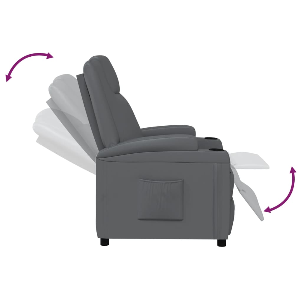 vidaXL antracitszürke műbőr dönthető fotel
