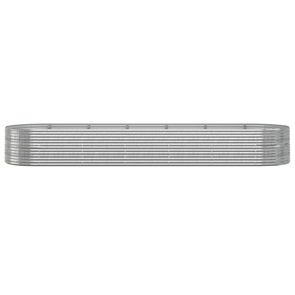 vidaXL ezüstszínű porszórt acél kerti magaságyás 510 x 140 x 68 cm