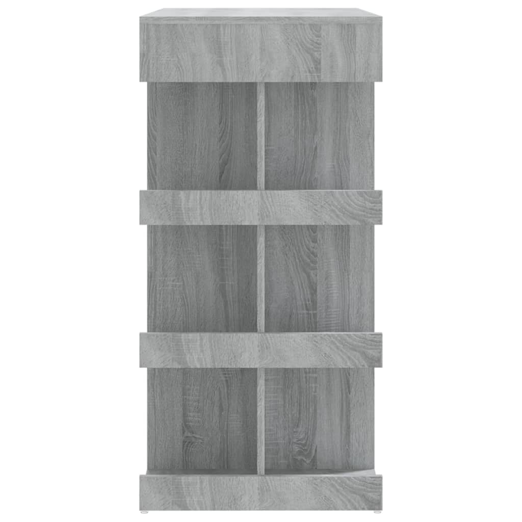 vidaXL szürke-sonoma színű bárasztal tárolópolccal 100 x 50 x 101,5 cm