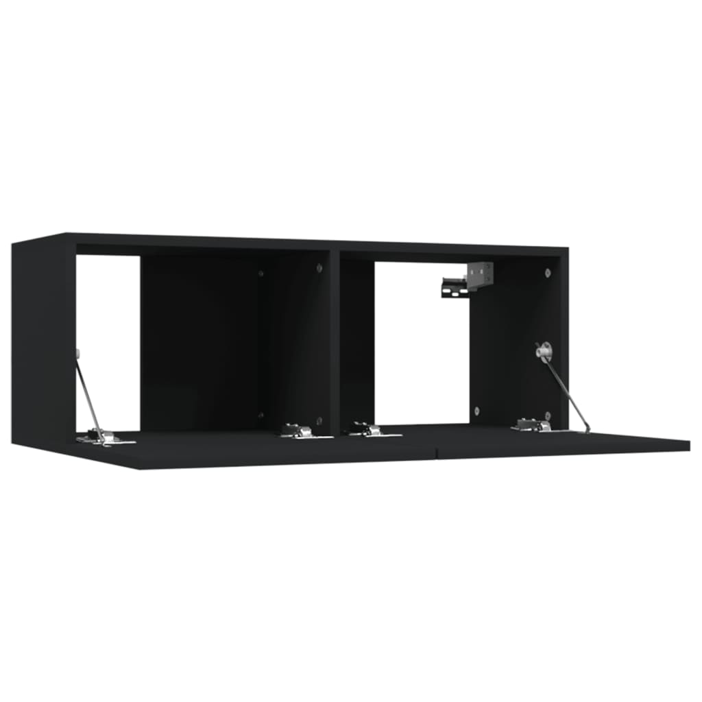 vidaXL 2 db fekete szerelt fa TV-szekrény 80 x 30 x 30 cm