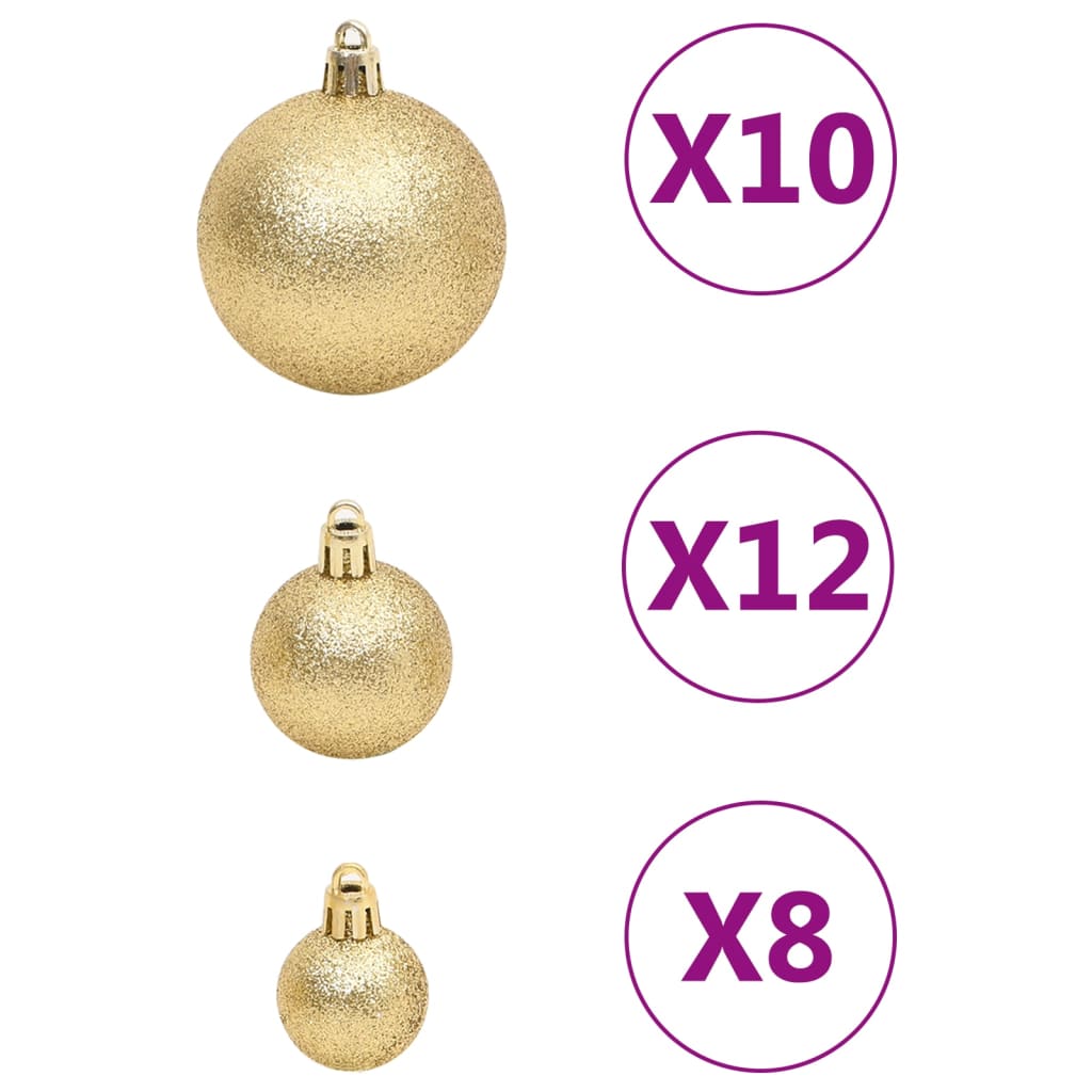 vidaXL 111 részes aranyszínű polisztirol karácsonyi gömb szett