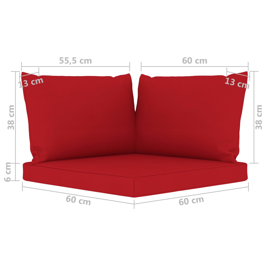 vidaXL 6 részes kerti ülőgarnitúra piros párnákkal