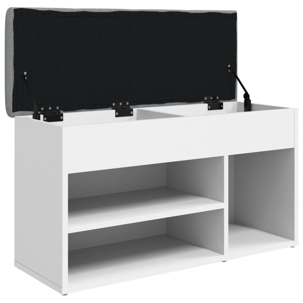 Schoenenbankje met klaplade 62x32x56 cm gerookt eikenkleurig