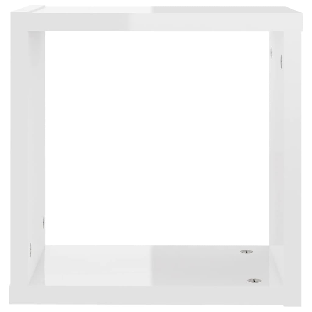 vidaXL 4 db magasfényű fehér fali kockapolc 30 x 15 x 30 cm