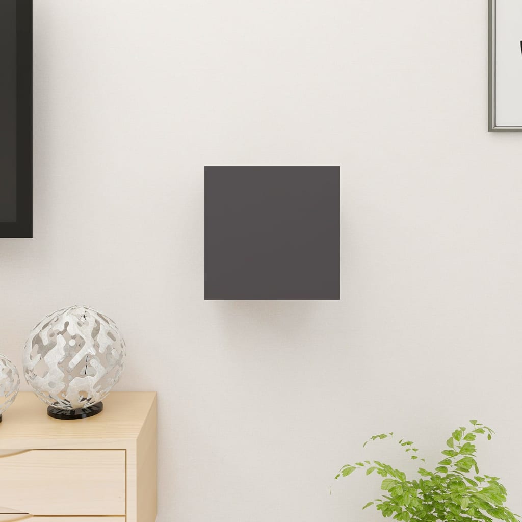 vidaXL magasfényű szürke falra szerelhető TV-szekrény 30,5x30x30 cm