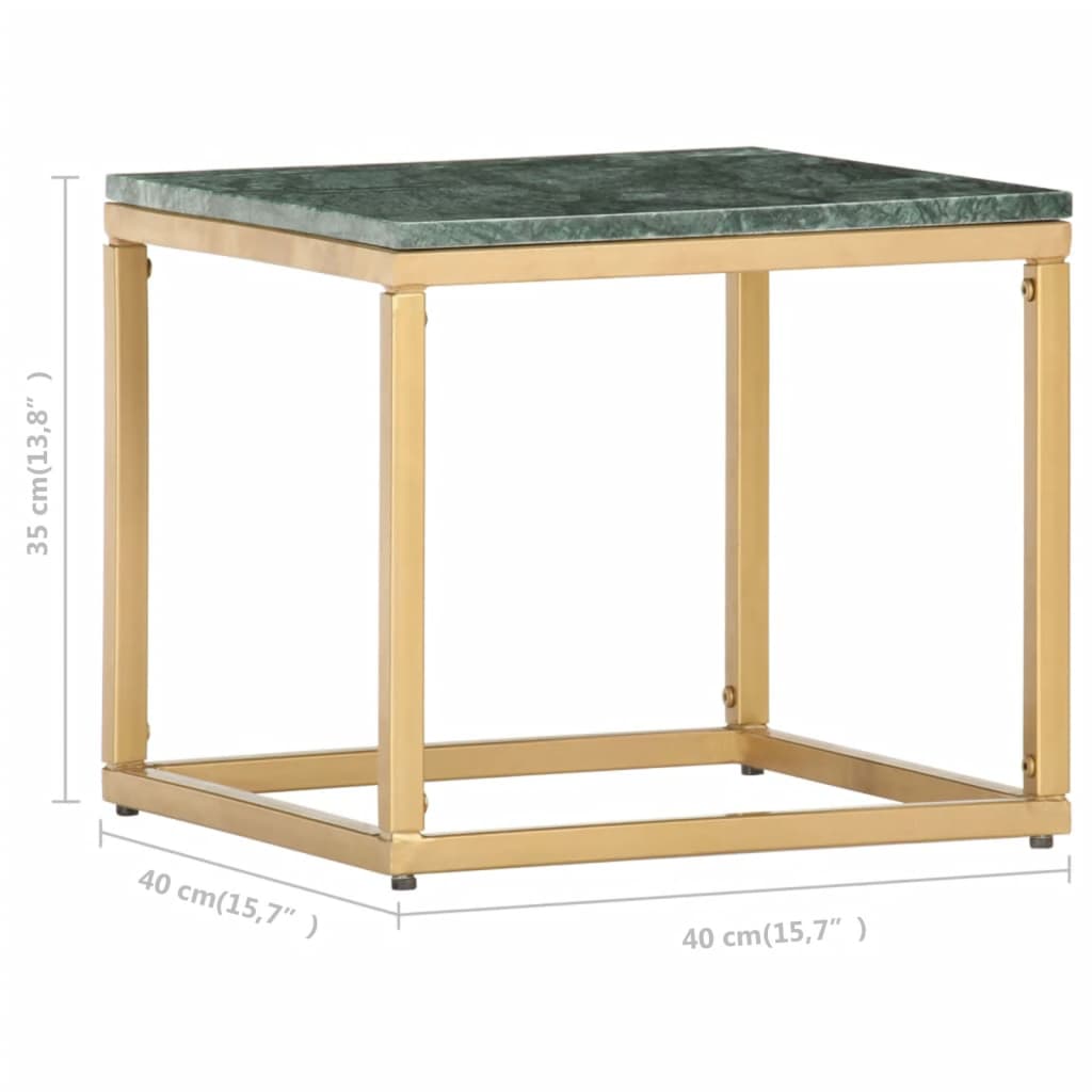 vidaXL zöld márvány textúrájú valódi kő dohányzóasztal 40 x 40 x 35 cm
