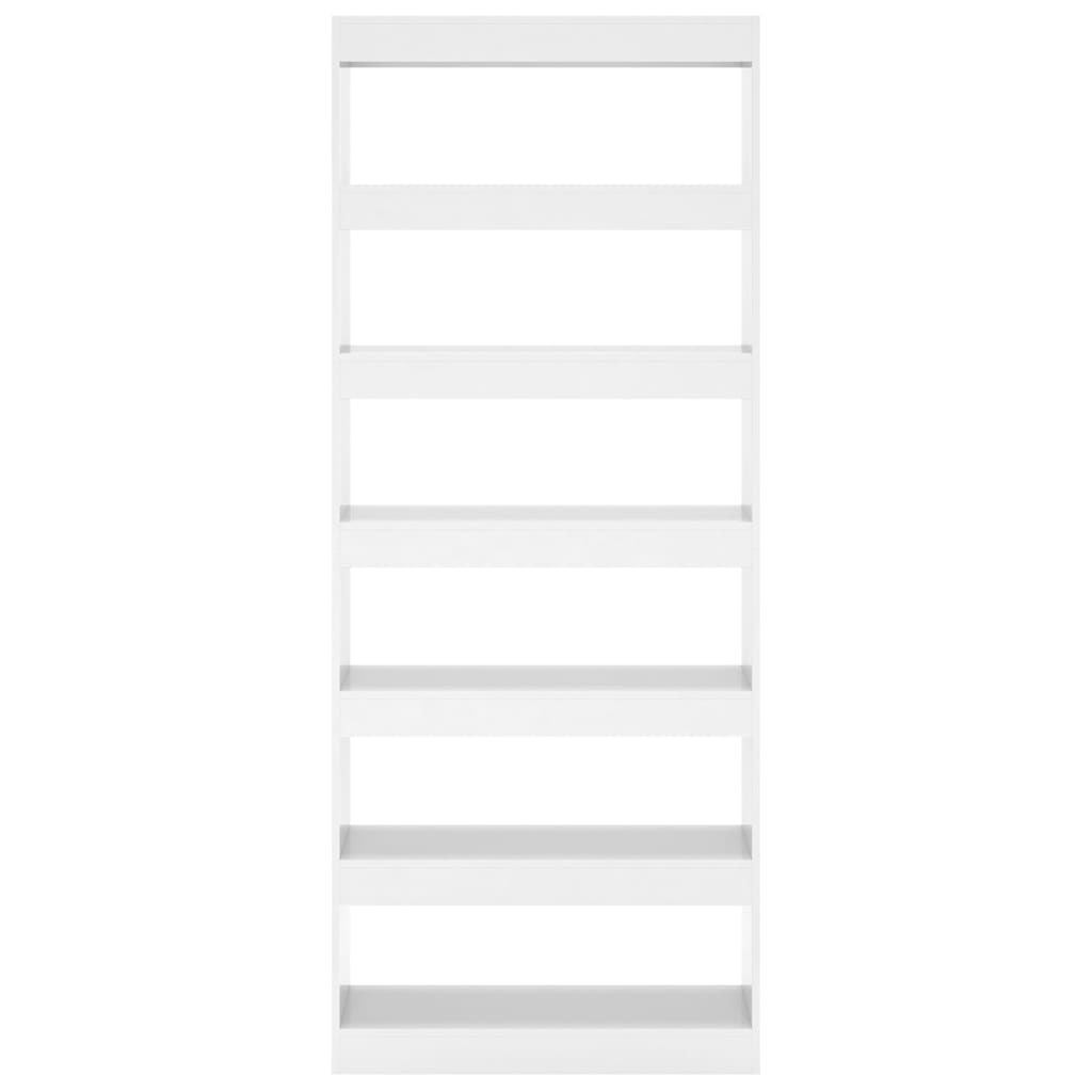 vidaXL magasfényű fehér könyvszekrény/térelválasztó 80 x 30 x 198 cm