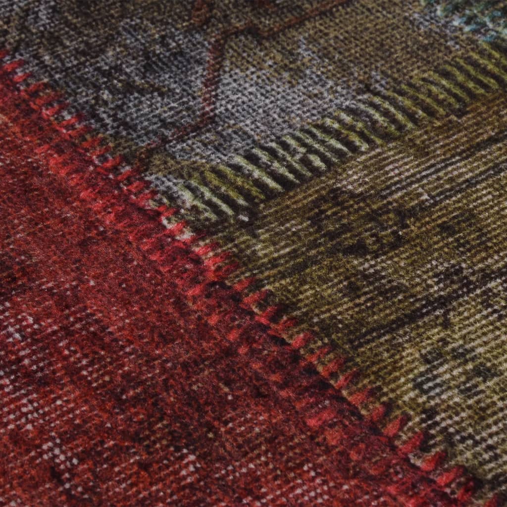 vidaXL többszínű foltvarrott csúszásmentes mosható szőnyeg φ120 cm