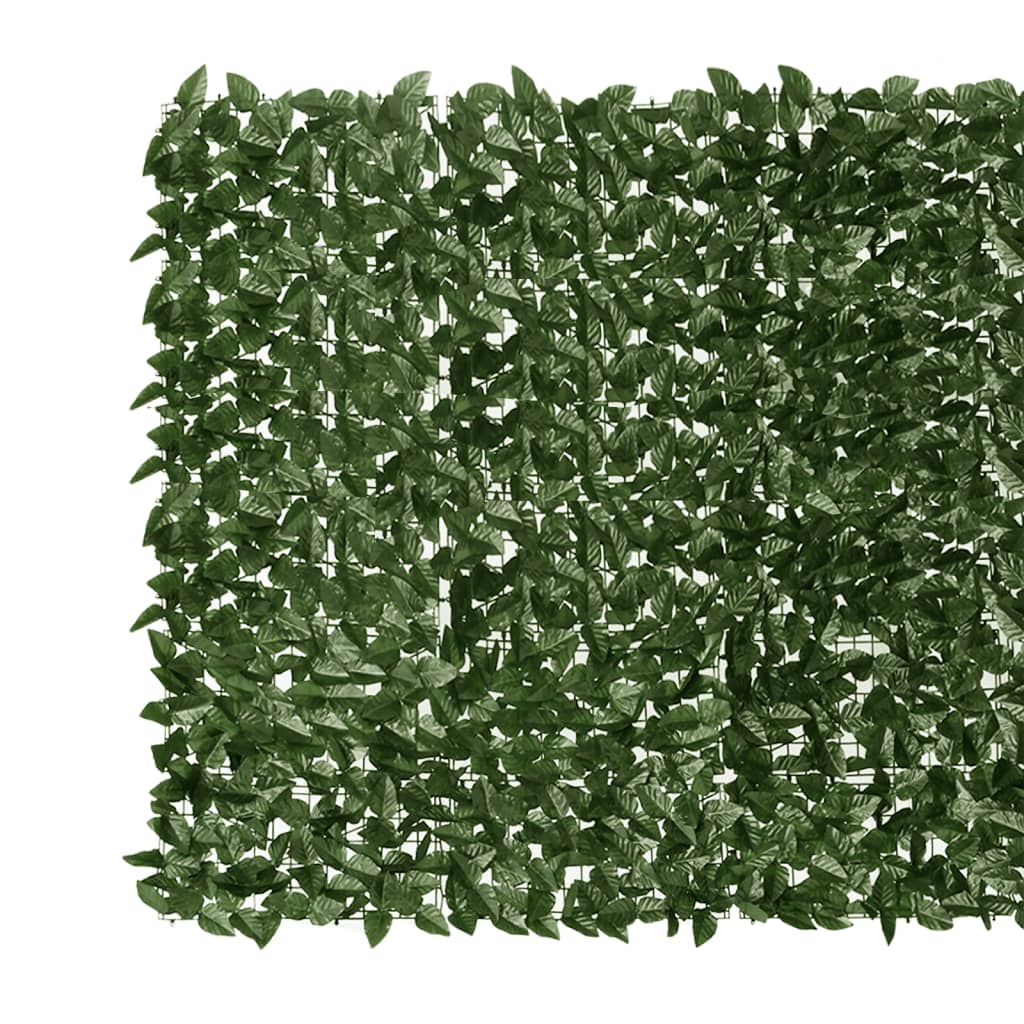 vidaXL sötétzöld leveles erkélyparaván 400 x 150 cm