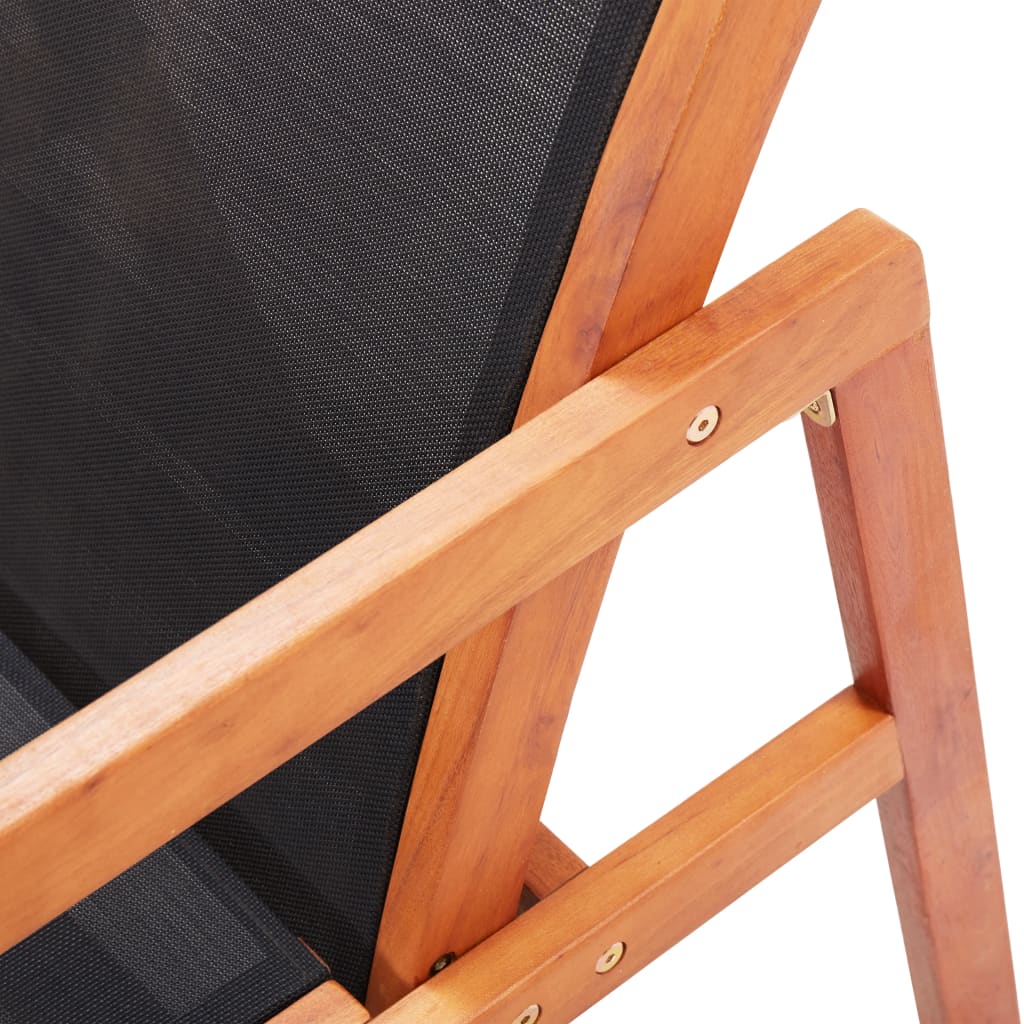 vidaXL tömör eukaliptuszfa és textilén kerti szék lábtartóval