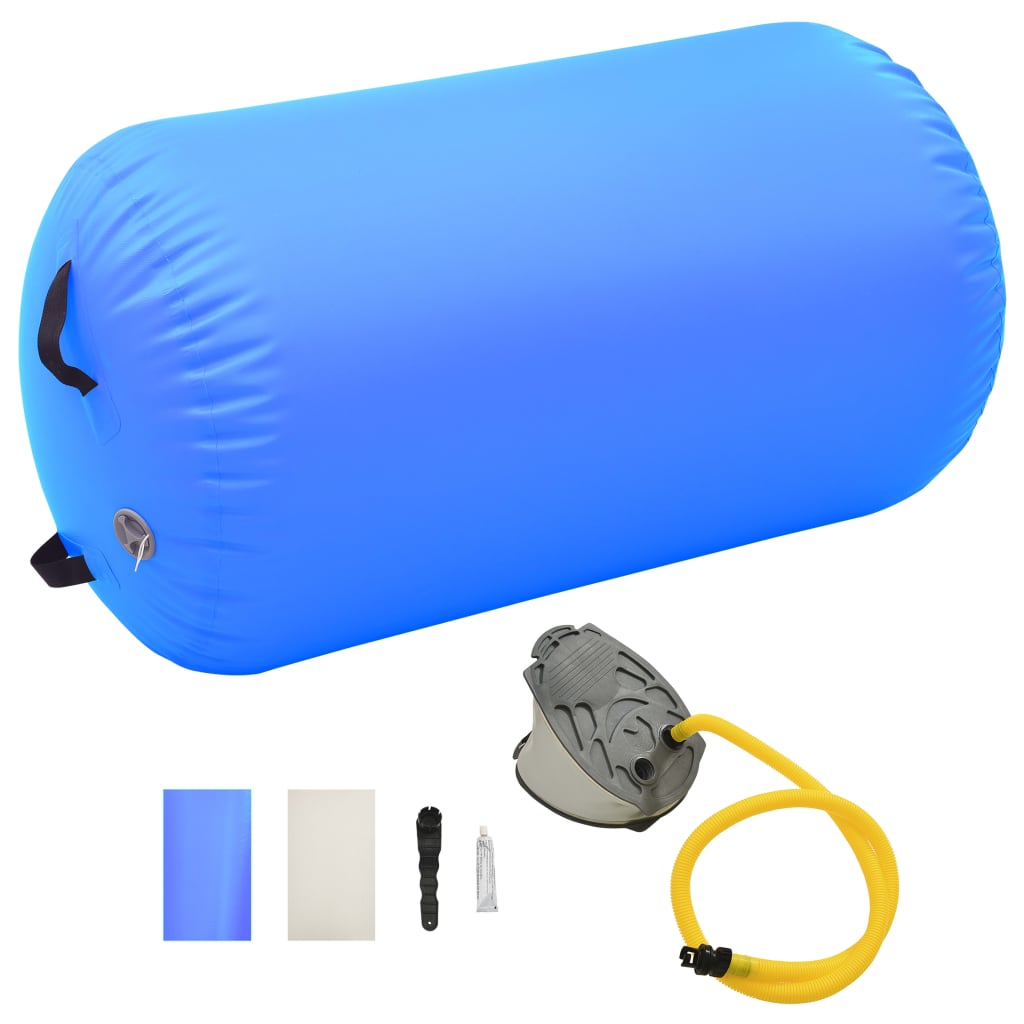 vidaXL kék PVC felfújható tornahenger pumpával 100 x 60 cm