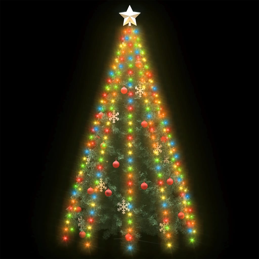 vidaXL karácsonyfa-fényháló 250 színes LED-del 250 cm