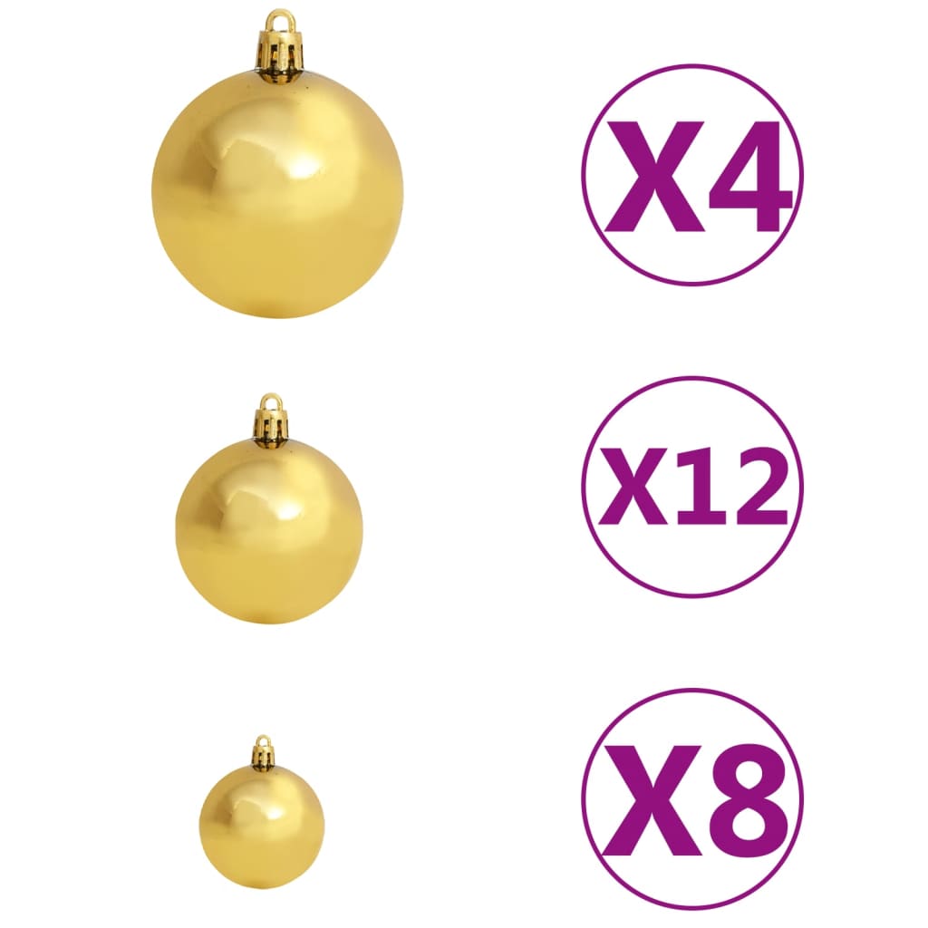 vidaXL 100 db-os barna/bronz/arany karácsonyi gömb készlet 3/4/6 cm