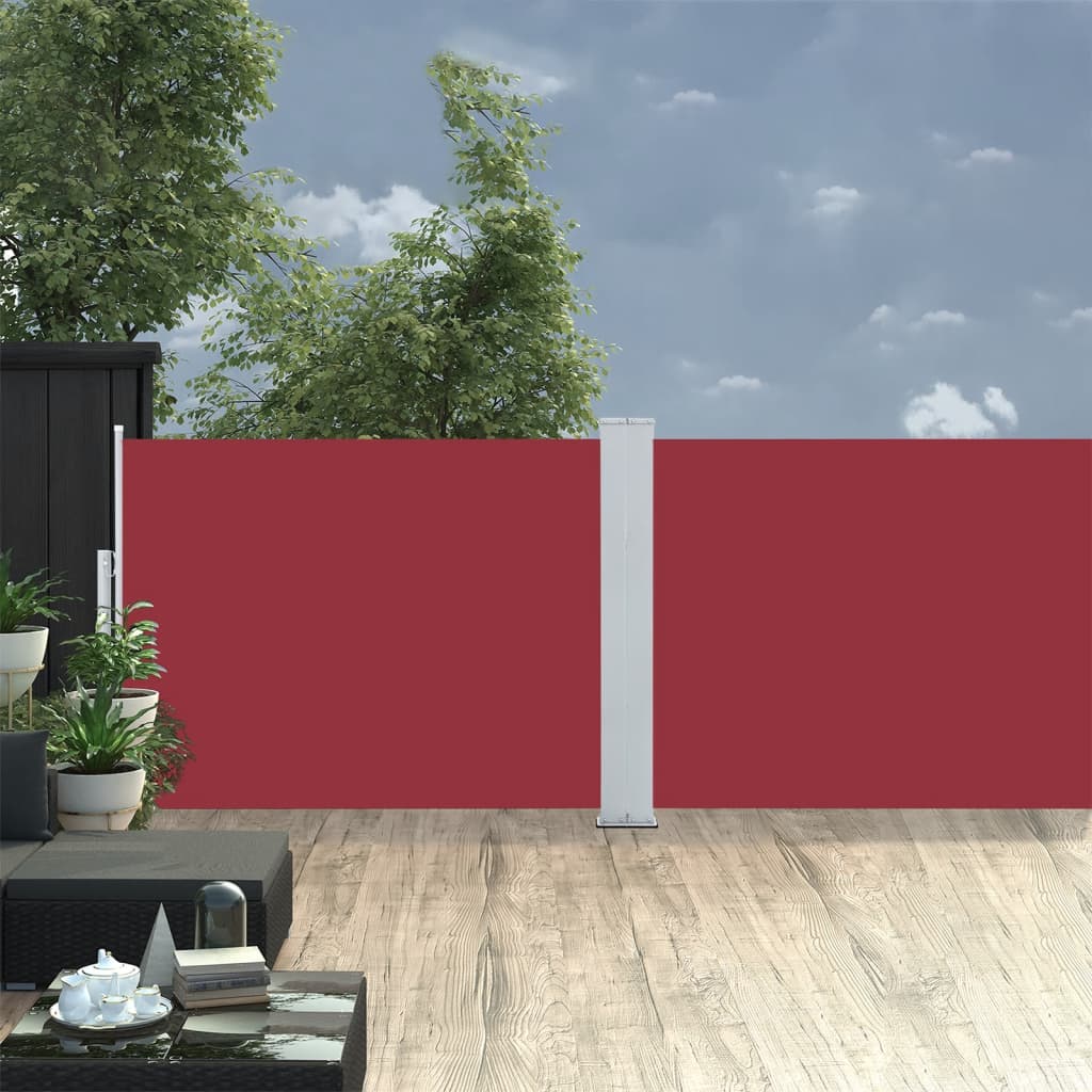 vidaXL piros behúzható oldalsó napellenző 100 x 1000 cm
