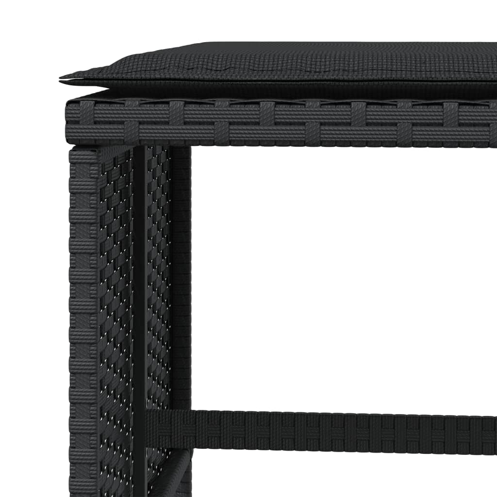 vidaXL 4 db fekete polyrattan kerti szék párnával 41 x 41 x 36 cm