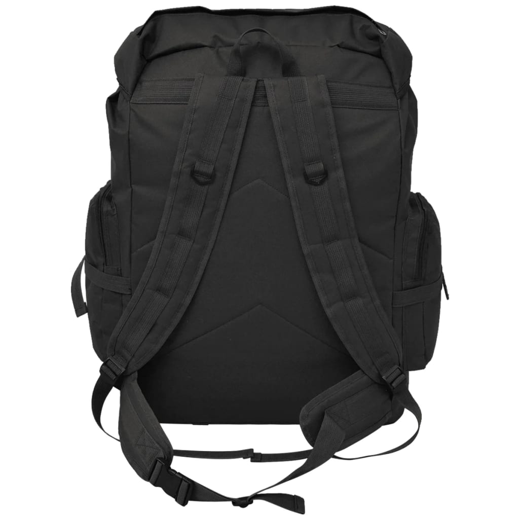 vidaXL katona stílusú hátizsák 65 L fekete