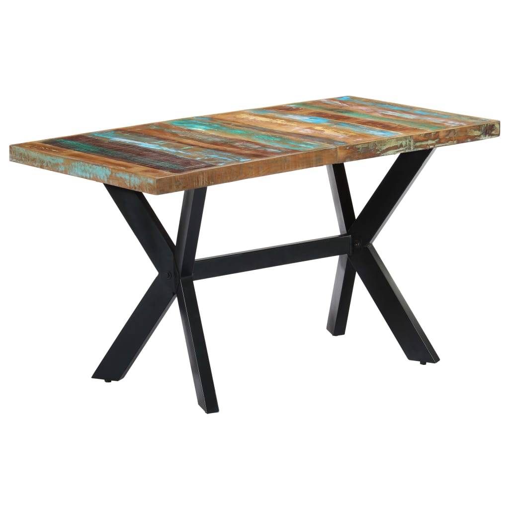 vidaXL tömör újrahasznosított fa étkezőasztal 140 x 70 x 75 cm