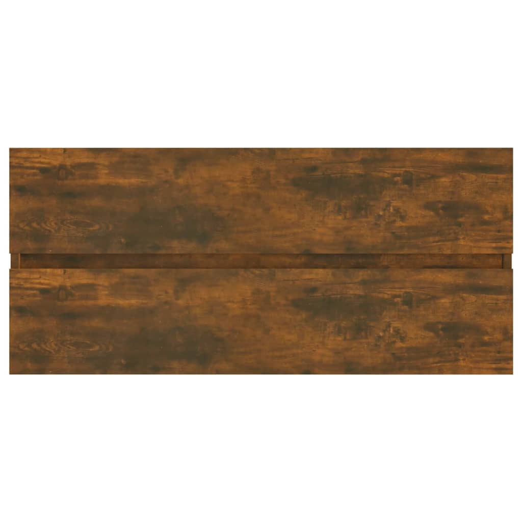 vidaXL füstös tölgyszínű szerelt fa mosdószekrény 100 x 38,5 x 45 cm