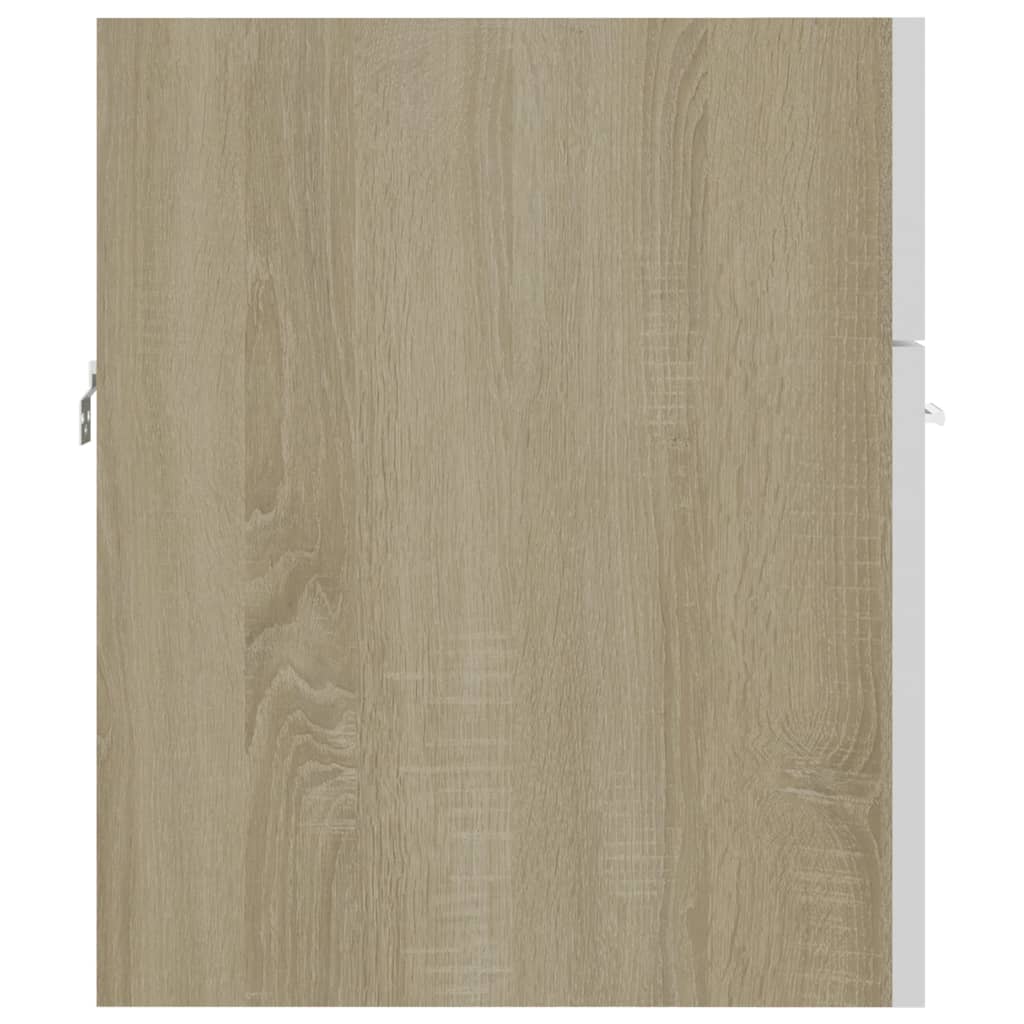 vidaXL fehér-sonoma színű forgácslap mosdószekrény 41 x 38,5 x 46 cm