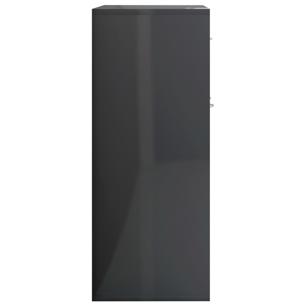 vidaXL magasfényű szürke forgácslap tálalószekrény 88 x 30 x 70 cm