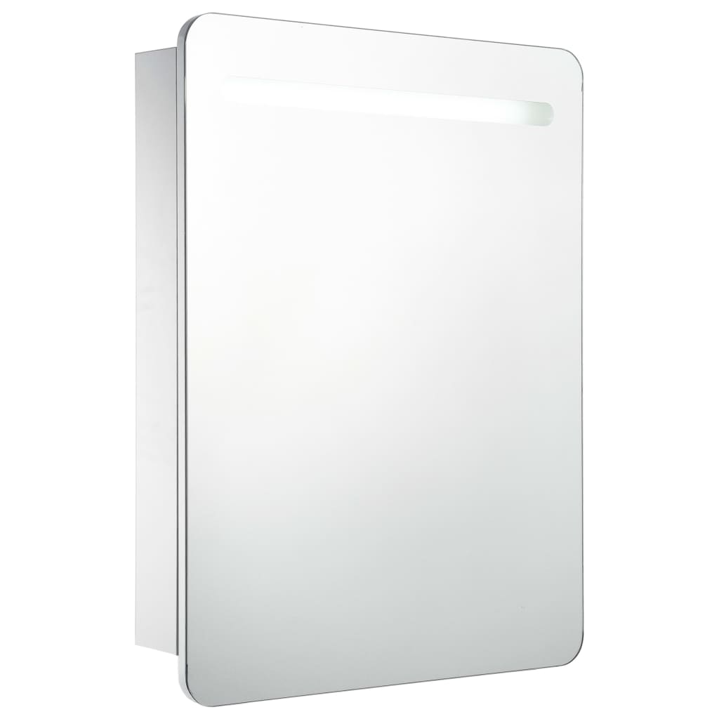 vidaXL tükrös fürdőszobaszekrény LED világítással 60 x 11 x 80 cm