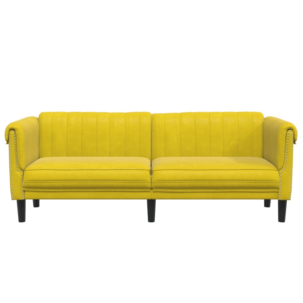 vidaXL sárga 3 személyes bársony kanapé