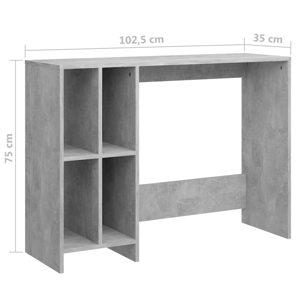 vidaXL betonszürke forgácslap laptopasztal 102,5 x 35 x 75 cm
