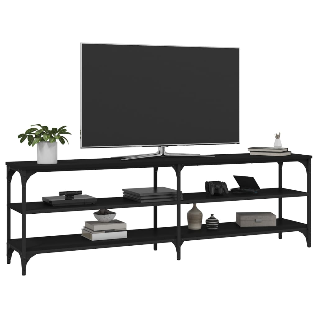 vidaXL fekete szerelt fa TV-szekrény 160x35x50 cm