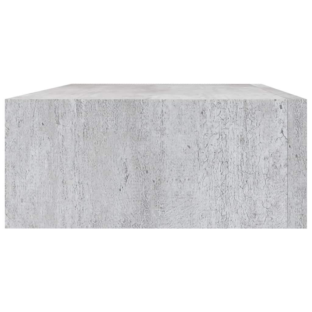 vidaXL 2 db betonszürke MDF falra szerelhető fiókos polc 40x23,5x10 cm