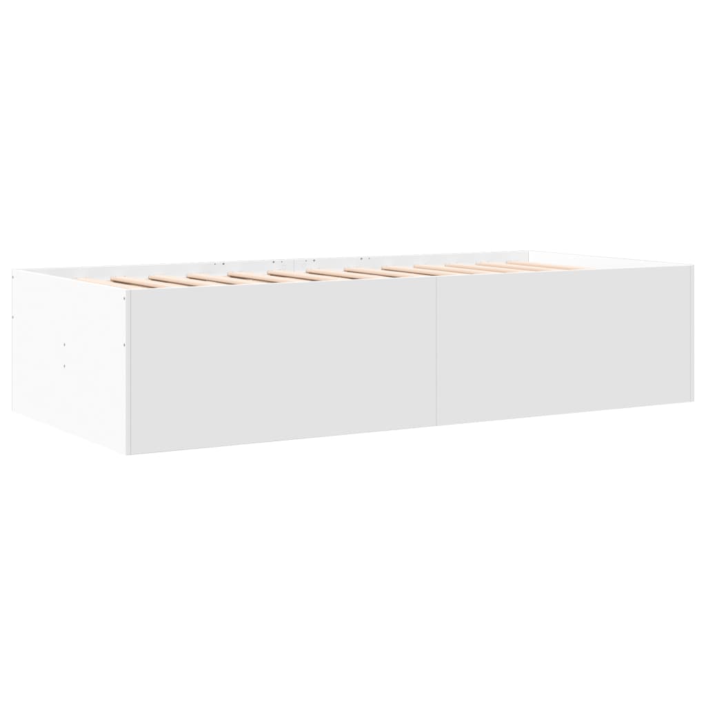 vidaXL fehér szerelt fa kanapéágy fiókokkal 100 x 200 cm