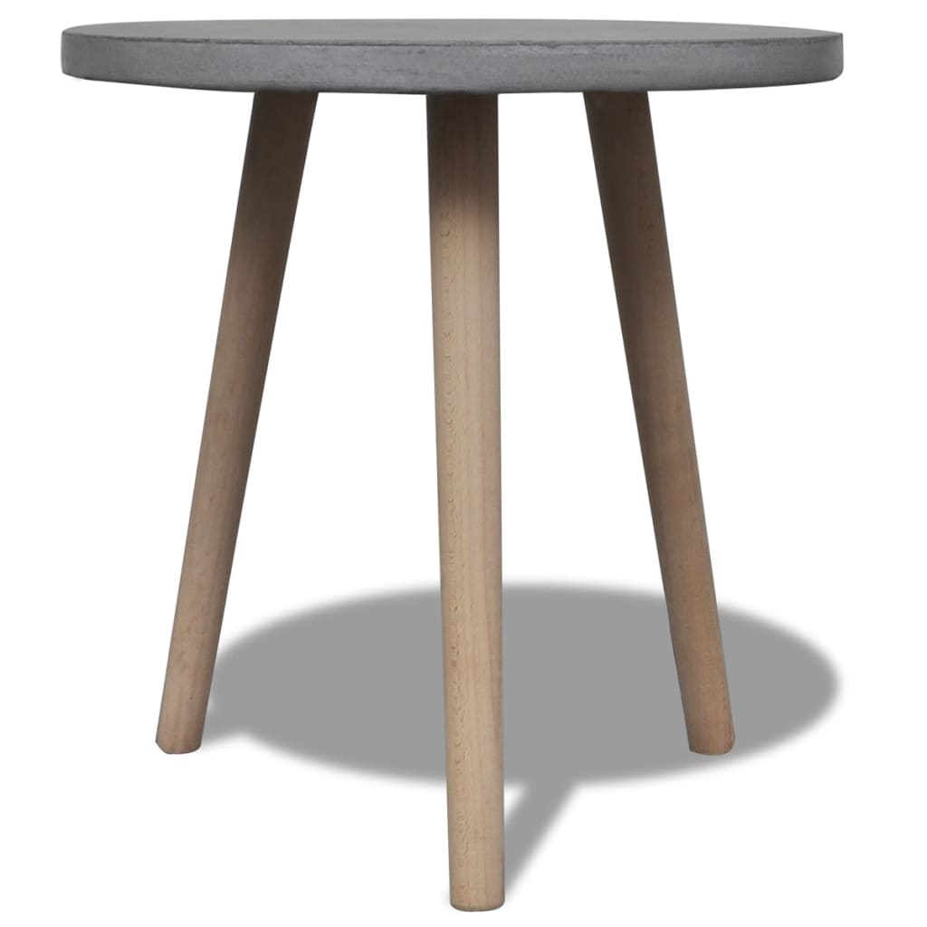 vidaXL dohányzóasztal beton asztallappal és tölgyfa lábakkal 45 cm
