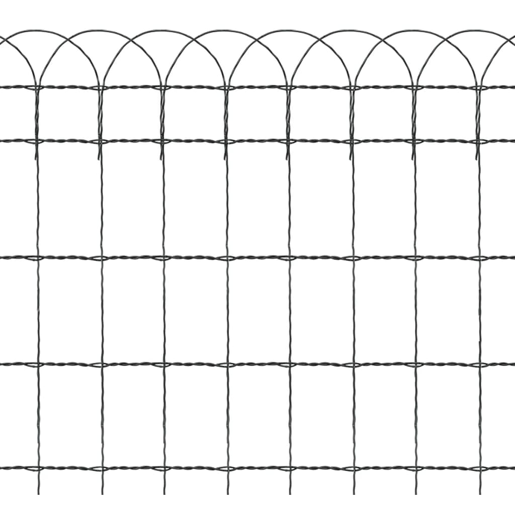 vidaXL kerti porszórt bevonatú vas szegélyező kerítés 10 x 0,65 m