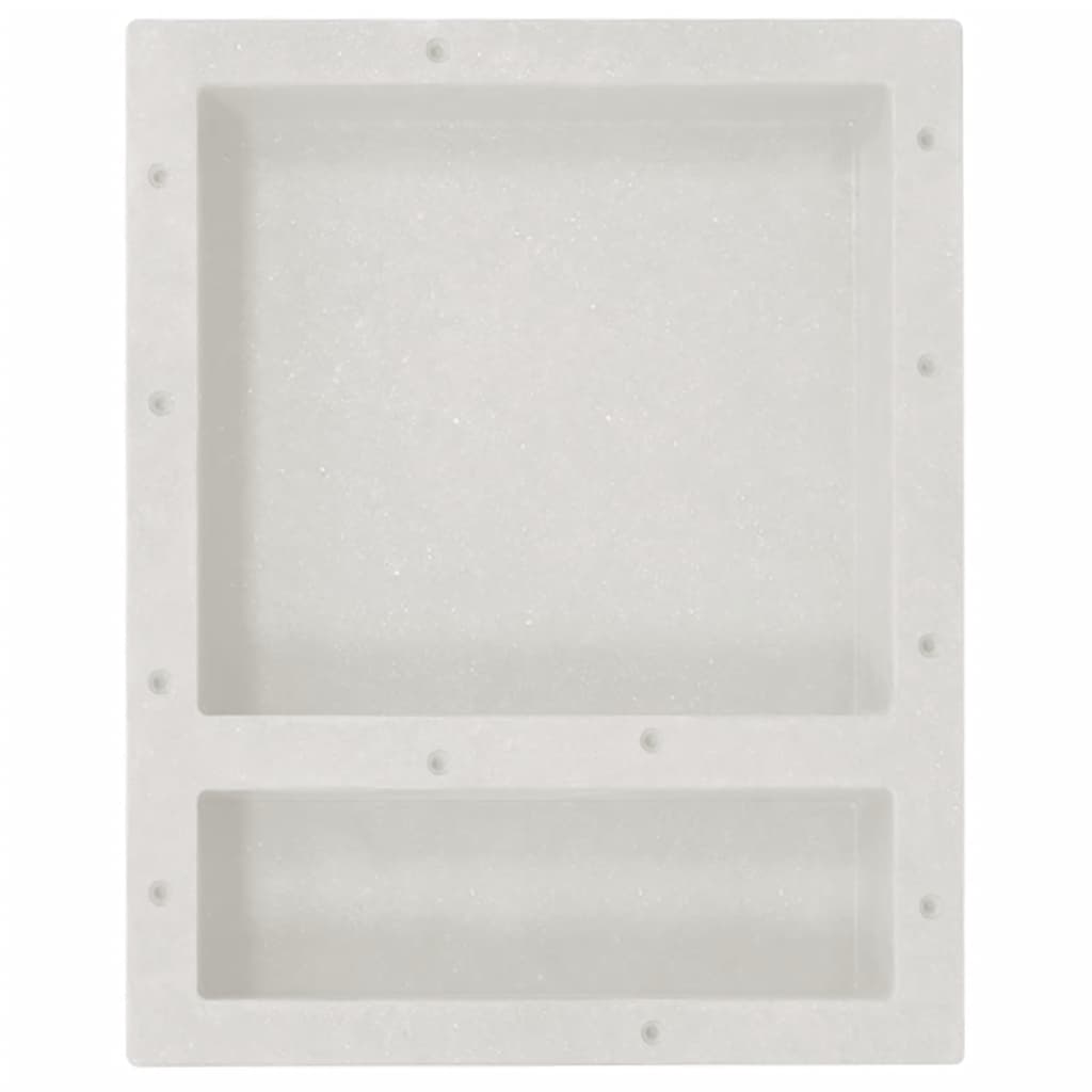 vidaXL matt fehér zuhanyfal-mélyedés 2 rekesszel 41 x 51 x 10 cm